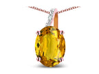 Star K Oval 8x6 Genuine Citrine Journey Pendant Necklace