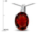 Star K Oval 8x6 Genuine Garnet Journey Pendant Necklace