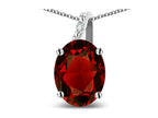 Star K Oval 8x6 Genuine Garnet Journey Pendant Necklace
