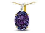 Star K Oval 8x6 Simulated Alexandrite Journey Pendant Necklace