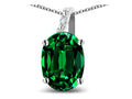 Star K Oval 8x6 Simulated Emerald Journey Pendant Necklace