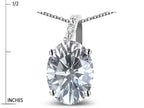 Star K Oval 8x6 Genuine White Topaz Journey Pendant Necklace