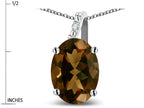 Star K Oval 8x6 Genuine Smoky Quartz Journey Pendant Necklace