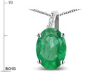 Star K Oval 8x6 Genuine Emerald Journey Pendant Necklace