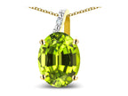 Star K Oval 8x6 Genuine Peridot Journey Pendant Necklace