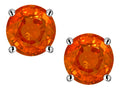 Star K Classic Round 7mm Simulated Orange Mexican Fire Opal  Four Prong  Stud Earrings