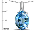 Star K Expressions Large 12x10mm Oval Genuine Blue Topaz Pendant Necklace