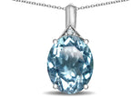 Star K Expressions Large 12x10mm Oval Genuine Sky Blue Topaz Pendant Necklace