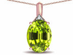 Star K Expressions Large 12x10mm Oval Genuine Peridot Pendant Necklace
