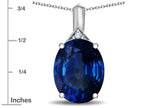 Star K Expressions Large 12x10mm Oval Created Sapphire Pendant Necklace