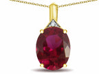 Star K Expressions Large 12x10mm Oval Created Ruby Pendant Necklace