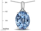 Star K Expressions Large 12x10mm Oval Simulated Aquamarine Pendant Necklace