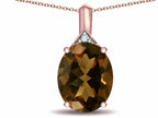Star K Expressions Large 12x10mm Oval Genuine Smoky Quartz Pendant Necklace