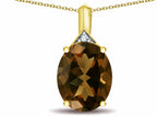 Star K Expressions Large 12x10mm Oval Genuine Smoky Quartz Pendant Necklace