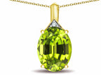 Star K Expressions Large 12x10mm Oval Genuine Peridot Pendant Necklace