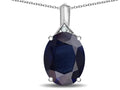 Star K Expressions Large 12x10mm Oval Genuine Black Sapphire Pendant Necklace