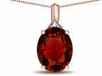 Star K Expressions Large 12x10mm Oval Genuine Garnet Pendant Necklace