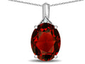 Star K Expressions Large 12x10mm Oval Genuine Garnet Pendant Necklace