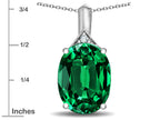Star K Expressions Large 12x10mm Oval Simulated Emerald Pendant Necklace