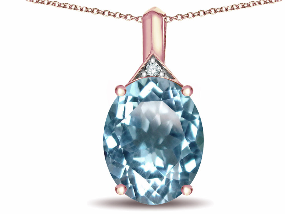 Star K Expressions Large 12x10mm Oval Genuine Sky Blue Topaz Pendant Necklace