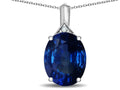 Star K Expressions Large 12x10mm Oval Created Sapphire Pendant Necklace