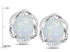 Star K ™ Large Love Knot Earrings with Oval 8 x 6mm Genuine Opal