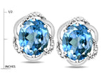 Star K ™ Large Love Knot Earrings with Oval 8 x 6mm Genuine Blue Topaz
