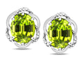 Star K ™ Large Love Knot Earrings with Oval 8 x 6mm Genuine Peridot