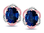 Star K ™ Large Love Knot Earrings with Oval 8 x 6mm Created Sapphire