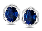 Star K ™ Large Love Knot Earrings with Oval 8 x 6mm Created Sapphire