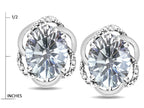 Star K  Large Love Knot Earrings with Oval 8 x 6mm Genuine White Topaz