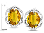 Star K  Large Love Knot Earrings with Oval 8 x 6mm Genuine Citrine