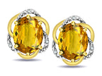 Star K  Large Love Knot Earrings with Oval 8 x 6mm Genuine Citrine