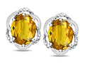 Star K  Large Love Knot Earrings with Oval 8 x 6mm Genuine Citrine