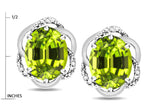 Star K  Large Love Knot Earrings with Oval 8 x 6mm Genuine Peridot