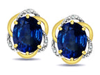 Star K  Large Love Knot Earrings with Oval 8 x 6mm Created Sapphire