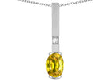 Star K  Oval 8x6mm Genuine Yellow Sapphire Bar Pendant Necklace