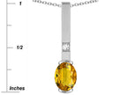 Star K  Oval 8x6mm Genuine Citrine Bar Pendant Necklace