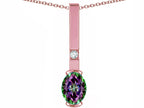 Star K  Oval 8x6mm Rainbow Mystic Topaz Bar Pendant Necklace