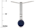 Star K  Round 6mm Genuine Black Sapphire Bar Pendant Necklace