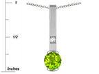 Star K  Round 6mm Genuine Peridot Bar Pendant Necklace