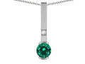 Star K  Round 6mm Simulated Emerald Bar Pendant Necklace