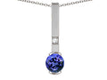 Star K  Round 6mm Simulated Tanzanite Bar Pendant Necklace