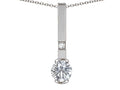 Star K  Round 6mm Genuine White Topaz Bar Pendant Necklace
