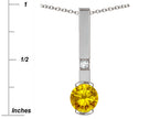 Star K  Round 6mm Genuine Citrine Bar Pendant Necklace
