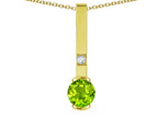 Star K  Round 6mm Genuine Peridot Bar Pendant Necklace