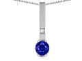 Star K  Round 6mm Created Sapphire Bar Pendant Necklace