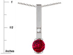 Star K  Round 6mm Created Ruby Bar Pendant Necklace