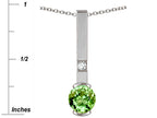 Star K  Round 6mm Simulated Green Tourmaline Bar Pendant Necklace