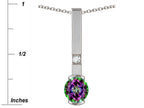 Star K  Round 6mm Rainbow Mystic Topaz Bar Pendant Necklace
